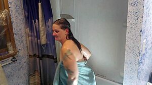 Shower time unwinds stress with piercing play and squirting orgasm