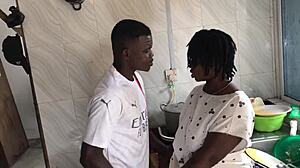 Oh, come on, let's do this kitchen freestyle sex with the sexy ebony house maid and her big black ass. She's all curvy and ready for some fat bbw action right there on the counter.