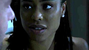 Petite hairy teen teases with deepthroat blowjob and rough doggystyle fucking in taboo interracial scene