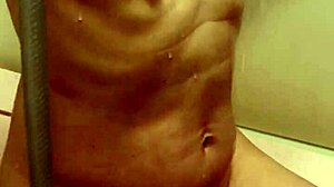 Married 38-Year-Old Woman Shows Cute Asian Body in Bathroom Scene with Dripping Nipples and Wedding Dress Ripped Off