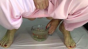 Amateur milf with big saggy tits shares her huge pissing collection in homemade compilation scenes