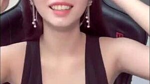 I watch bigo show cam with sexy asian girl showing huge natural tits live