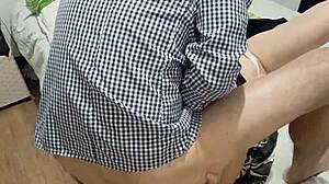 Amoul Solo Clothed in Rose Satin Panties as White Slut Gets Doggystyle Anal with Dirty French Talk and Rimjob