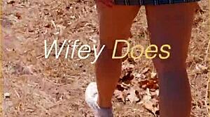 Milf flashes her shaved pussy in public, oops, skirt lifts up accidentally