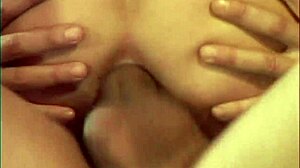 Oh man, this slutty brunette in lingerie gets teased with fingering and anal on the pub desk.