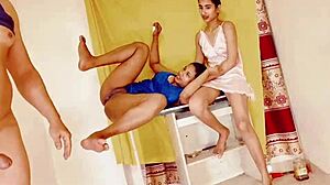 two amazing teens heat up in hot ffm threesome action