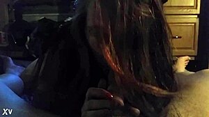 the slut wife takes on a blowjob for her daddy, sucking his cock eagerly in the scene