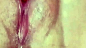 horny milf reveals her wet hairy pussy for intense vibrator play and cum show