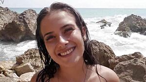 Amateur Brunette Stepsister Gets Fucked On Beach In Public Outdoor Sex