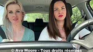 Defi Inconnu - Première Fois Pour Ce Mec Chanceux Qui Se Fait Sucer Par 2 Filles On Lui Vide Les Couilles Sur Le Bord Dune Route