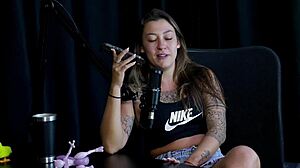 Hey, this safada does a sensual stripper showing her tits after chatting about never suggesting a transsexual and losing virginity - Flor de Damiana on Sheer Red.