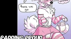 Diapered furry explores first time delights in part 1!