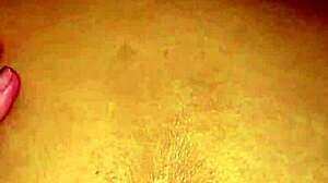 up close mixed interracial couple uses vibrator on hairy pussy for creampie and wet cum covered moans