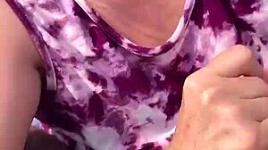 Nicebigddd sucks cock outdoors with tits exposed in homemade pov