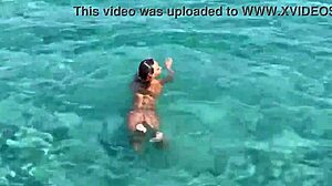 i'm monika fox swimming naked in the pool and sea of this hot country with my fake tits free