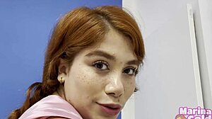 marina gold gets anal from bbc cock in role play with deepthroat blowjob wet pussy fingering and dirty talk 😈