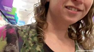 Follow this amateur milf on her outdoor walk in sweaty socks and sneakers