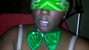 Sloppy Double Blowjob with Deepthroat Action from Fat BBW on Monster Big Black Cock during St Patrick's Day Group Fun