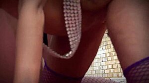 bespectacled brunette with big boobs takes cock in ass fucking outdoors with facial cumshot