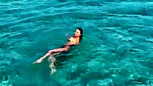 i'm monika fox swimming naked in the pool and sea of this hot country with my fake tits free