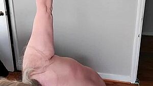 Curvy Woman Performs Early Morning Naked Yoga Routine