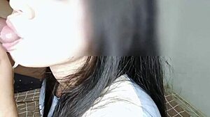 this cute chubby asian girlfriend in cosplay gives deepthroat blowjob and rides in homemade bedroom action, leading to creampie