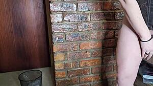 Amateur couple uses hot dildo for mutual masturbation session with blonde babe bent over in doggystyle creampie at home gym.