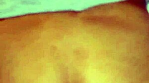 up close mixed interracial couple uses vibrator on hairy pussy for creampie and wet cum covered moans