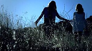 Scarlet red and blake eden, you're so enchanting as shaved teen lesbians in outdoor lingerie solo masturbation.