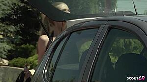 I'm so frustrated as blonde pigtails wife with big tits at spa. I seduce my big natural bouncing boobs friend for first lesbian sex with licking and fingering.