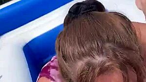 Nicebigddd sucks cock outdoors with tits exposed in homemade pov