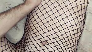 Stockings Pulled Down For Hard Anal Fucking In Close-Up Action!