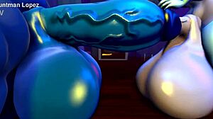 Casual tale of shemale Silverzard with huge cock in anal insertion action.