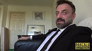 Submissive Scottish throats cock? Dominated in rough BDSM anal!