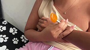 Her curiosity made her so daring with that big cock cumshot on her cute face