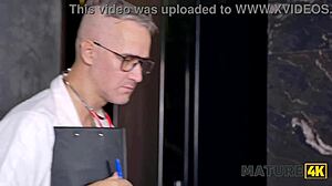 How does this blonde long-legged nurse revitalize her patient with tight pussy and blowjob?