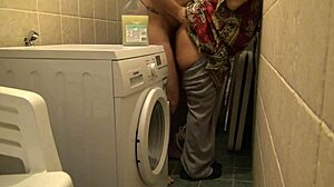 Amateur Cuckold Wife Enjoys Rough Sex in Basement While Husband Works