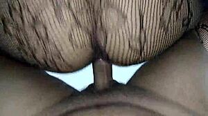 Fucking My Wife's Pussy in Sexy Bodystocking She Used with Lover for Rough Homemade Creampie