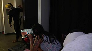 petite asian licks pussy and gets anal from boyfriend without stepsister noticing