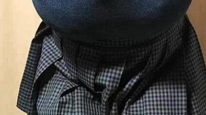 爆乳女子高生, you're turning into a big sis with that shiny anal buttplug in your maid uniform