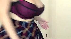 this neighbor with natural tits came to your room, so what are you going to do with her?