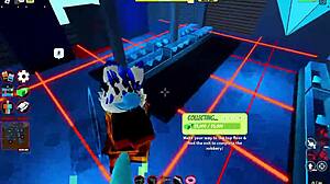 Cop performs blowjob in roblox jailbreak gameplay with big tits milf anal creampie and titty fuck by police bitch.