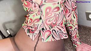 i feel so connected as this mature slut cooks cleans in pantyhose and takes creampie from black lover