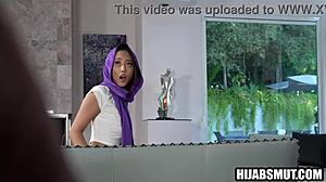 young muslim girl sneaks hardcore shaved pussy sex with american boyfriend in car behind stepdad's back.