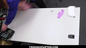 tiny teen shoplifter mazy myers caught and strip searched before officer mike mancini fucks her