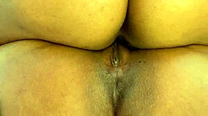 girls tribbing in missionary position with close-up clit rubbing action