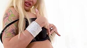 Helly Mae Hellfire sexy big tits blonde bimbo barbie doll huge cock pov blowjob and huge cum facial.