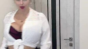 this neighbor with natural tits came to your room, so what are you going to do with her?