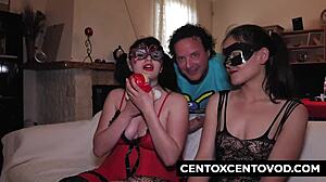 These two Italian amateur babes are stomping Alex Magni with double penetrations and blowjobs! 😈