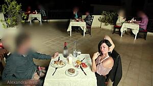 Public Fucking In Restaurant With Blowjob And Cumshot